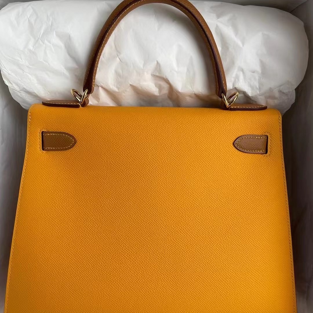 Hermes Kelly 28cm Hss Epsom 9V Jaune Dor 37 gold Hermes Kelly 28cm Hss Epsom 9V Jaune Dor 37 gold
