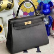 Hermes Kelly 28cm Togo 2Z Blue Nuit All handmade-7839