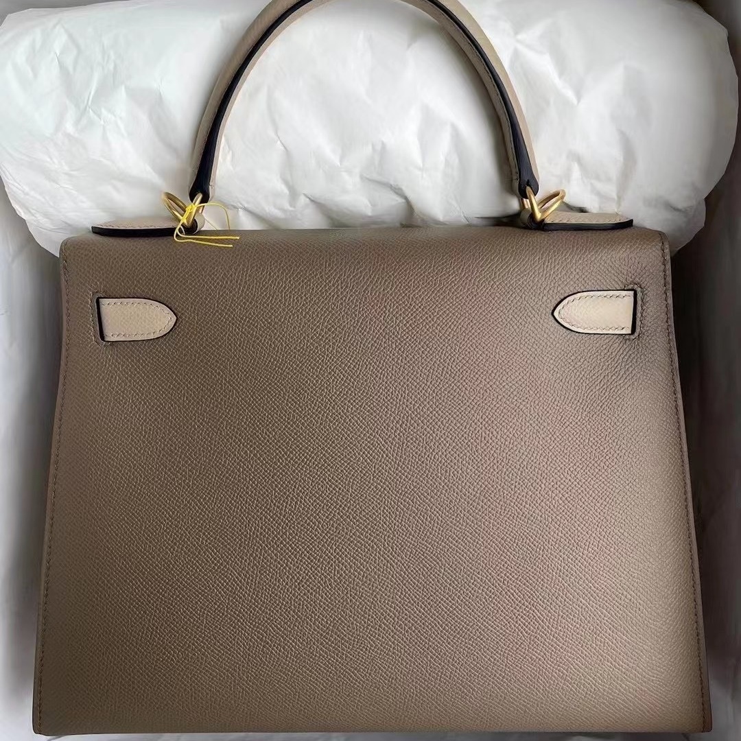 Hermes Kelly 28cm HSS Epsom CK18 Etoupe S2 Trench GHW Hermes Kelly 28cm HSS Epsom CK18 Etoupe S2 Trench GHW