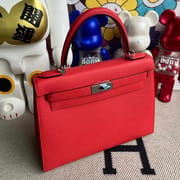 Hermes Kelly 28cm Hss Epsom 1Z  jaune poussin 1Q rose confetti-5623