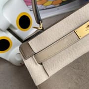 Hermes Kelly 28cm Hss Epsom 1Z  jaune poussin 1Q rose confetti-9039