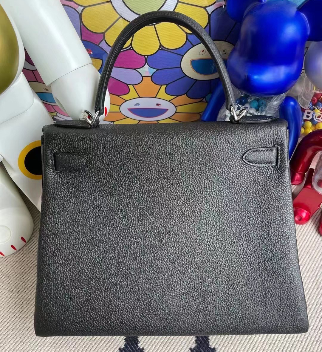 Hermes kelly 28cm CK89 Noir Togo GHW Full Handmade Hermes kelly 28cm CK89 Noir Togo GHW Full Handmade