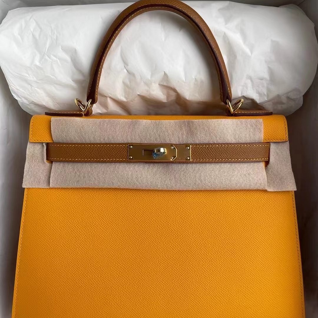 Hermes Kelly 28cm Hss Epsom 9V Jaune Dor 37 gold Hermes Kelly 28cm Hss Epsom 9V Jaune Dor 37 gold