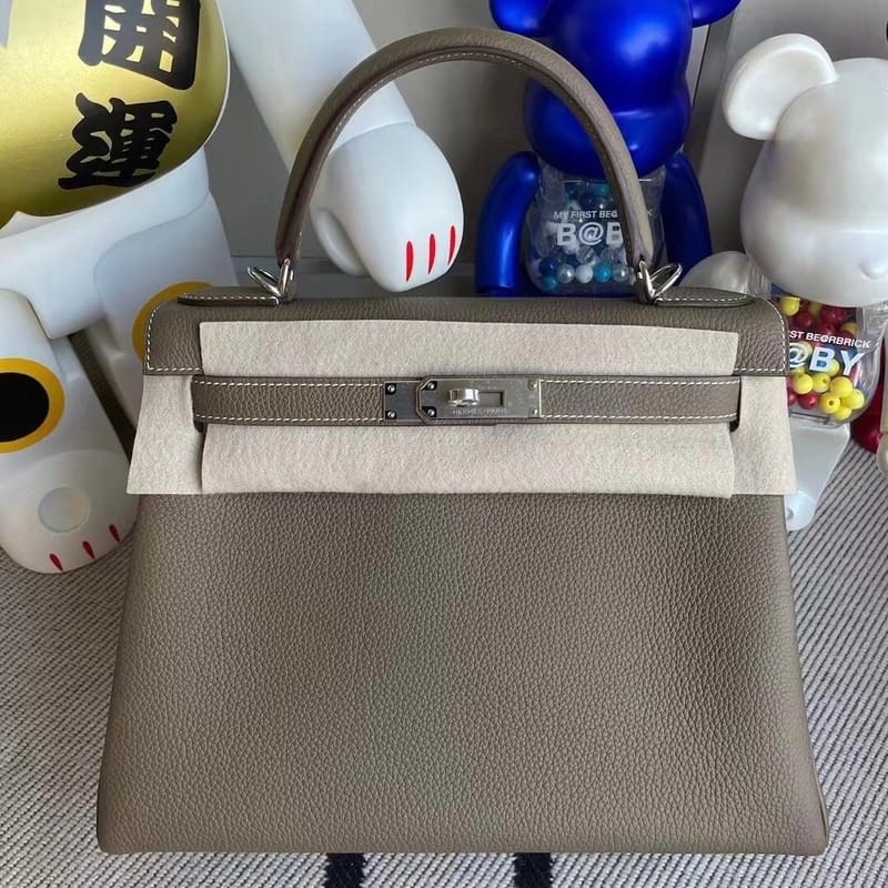 Hermes Kelly 28cm CK18 Etoupe Togo-6481
