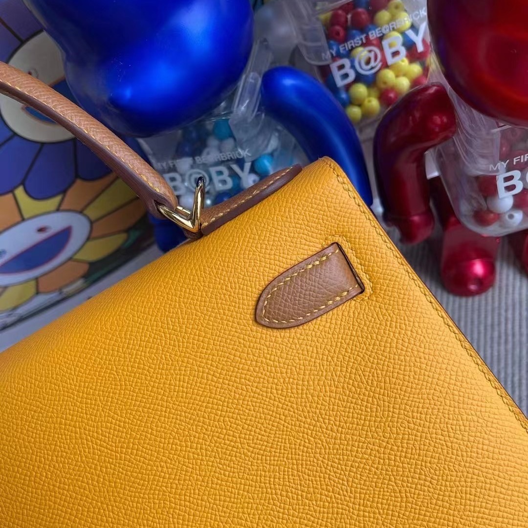 Hermes Kelly 28cm Hss Epsom 9V Jaune Dor 37 gold