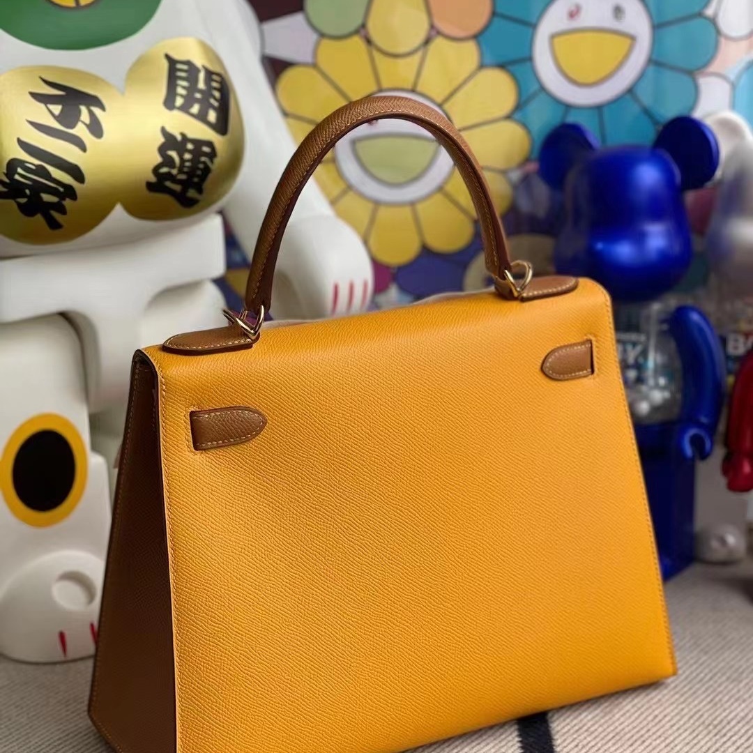 Hermes Kelly 28cm Hss Epsom 9V Jaune Dor 37 gold Hermes Kelly 28cm Hss Epsom 9V Jaune Dor 37 gold