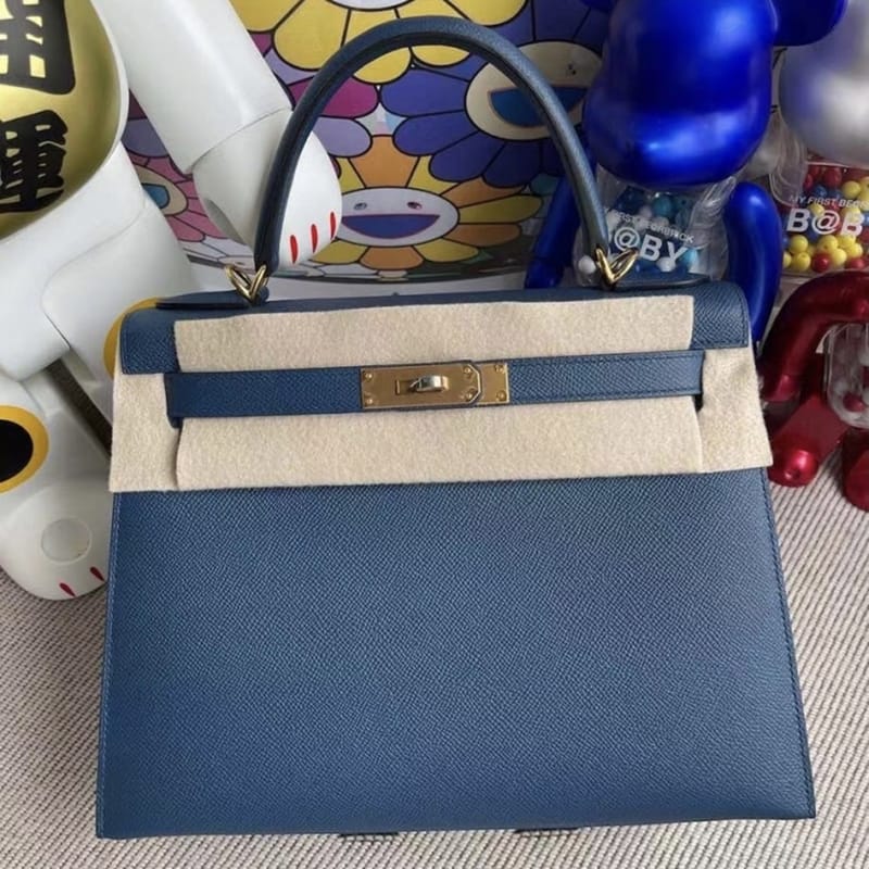 Hermes Kelly 28cm Hss Epsom 9V Jaune Dor 37 gold-9418