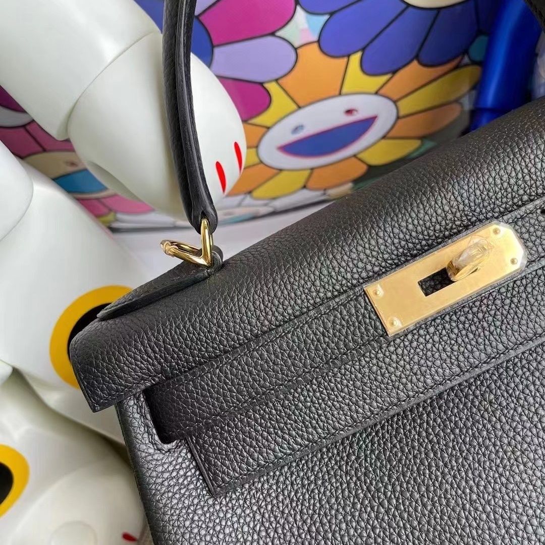 Hermes Kelly 28cm Togo 2Z Blue Nuit All handmade-7839