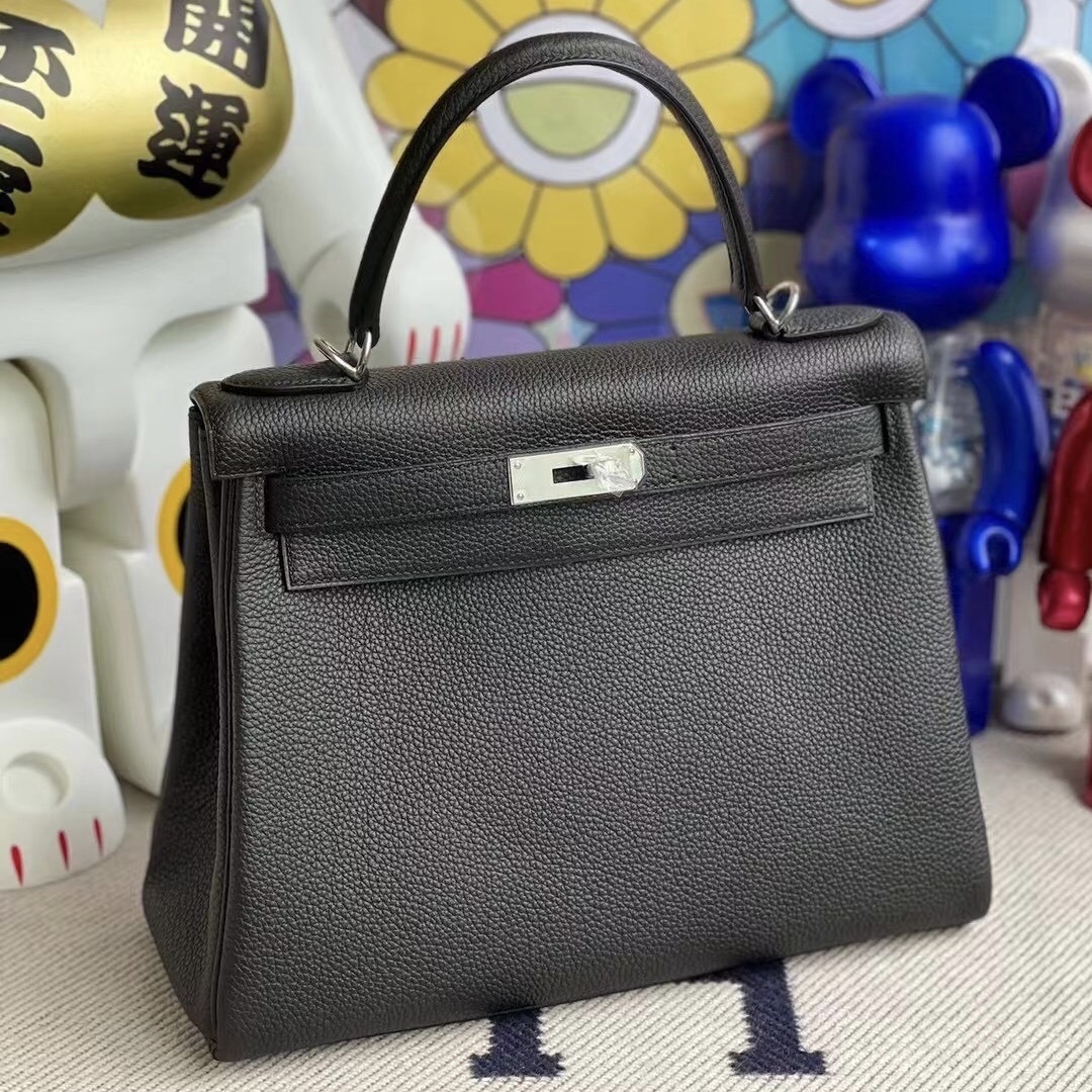 Hermes kelly 28cm CK89 Noir Togo GHW Full Handmade Hermes kelly 28cm CK89 Noir Togo GHW Full Handmade