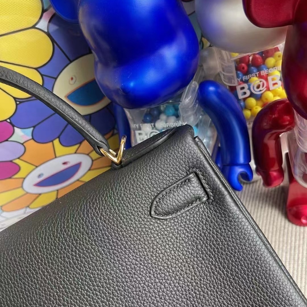 Hermes kelly 28cm CK89 Noir Togo GHW Full Handmade Hermes kelly 28cm CK89 Noir Togo GHW Full Handmade