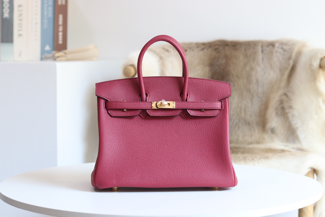 [ STOCK ] 10%OFF:Birkin 25 Togo K1 Rouge Grenat Gold hardware