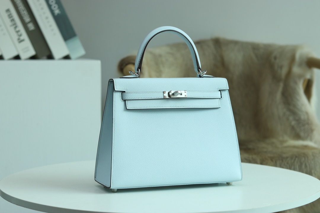 【 STOCK 】HERMES KELLY25 T0 EPSOM SILVER HARDWARE