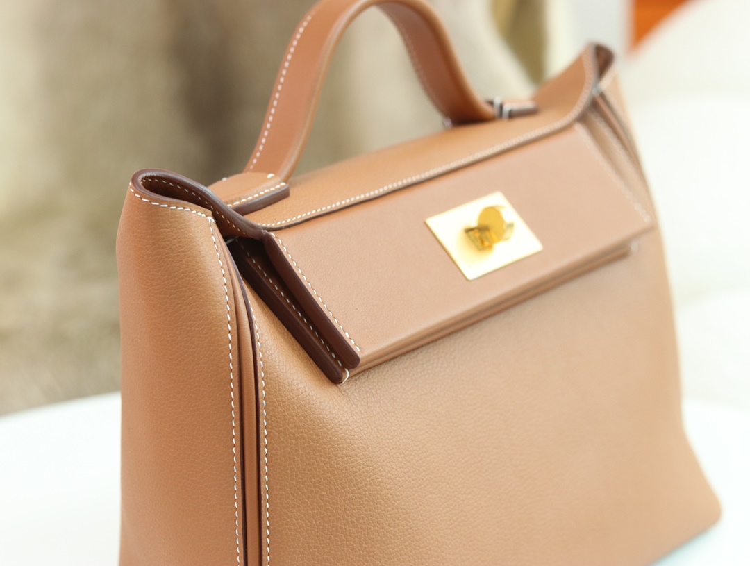 【 STOCK 】Hermès Kelly Mini 24/24 21cm evercolor swift gold golden brown silver