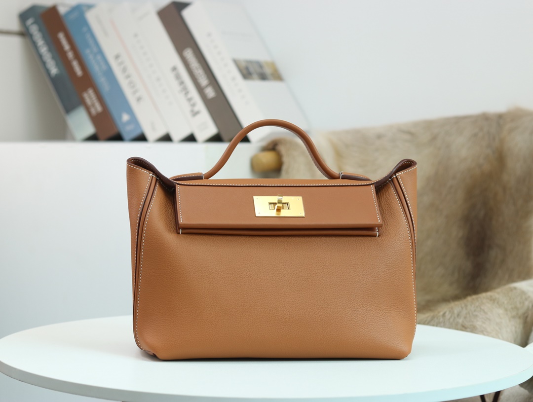 【 STOCK 】Hermès Kelly Mini 24/24 21cm evercolor swift gold golden brown silver