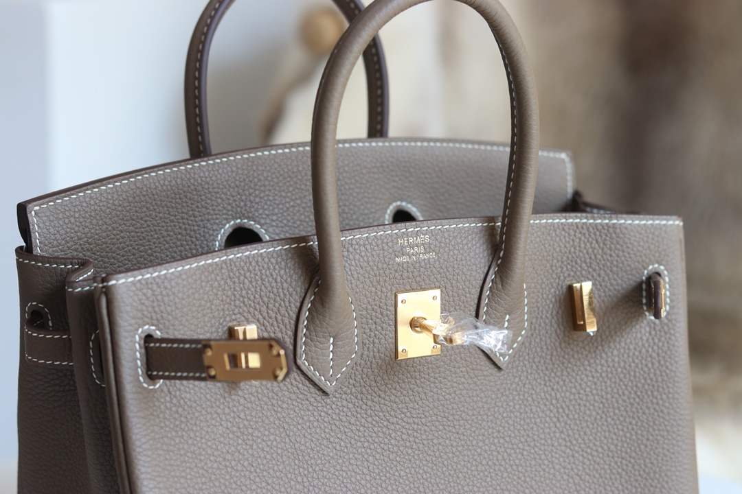 STOCK: HERMES BIRKIN 25 CK18 ETOUPE TOGO GHW
