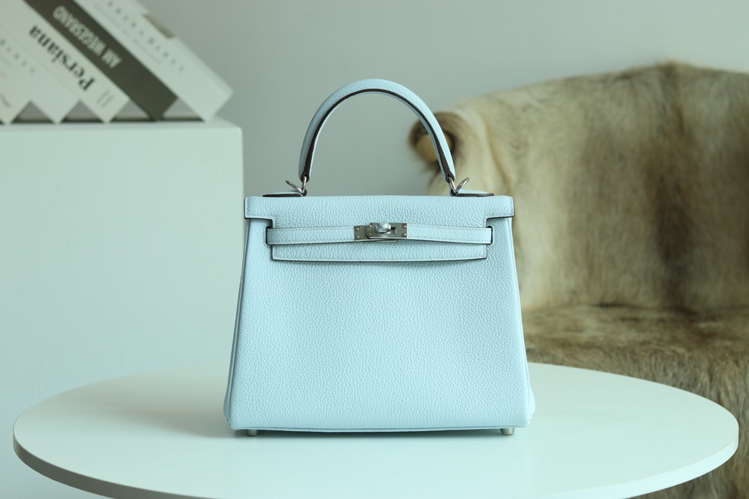 HERMES KELLY25 T0 Blue Brume TOGO PHW
