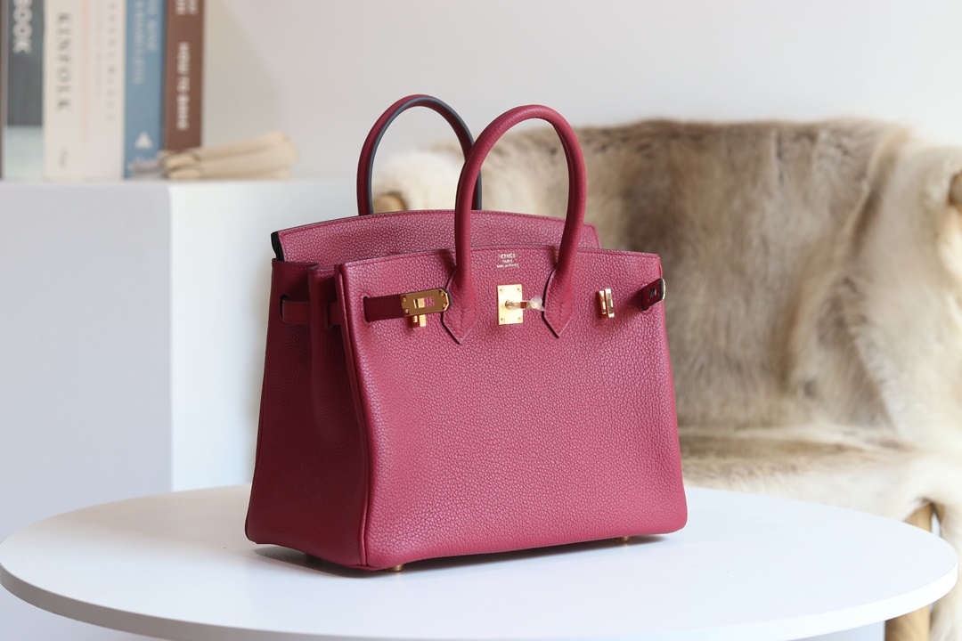 [ STOCK ] 10%OFF:Birkin 25 Togo K1 Rouge Grenat Gold hardware