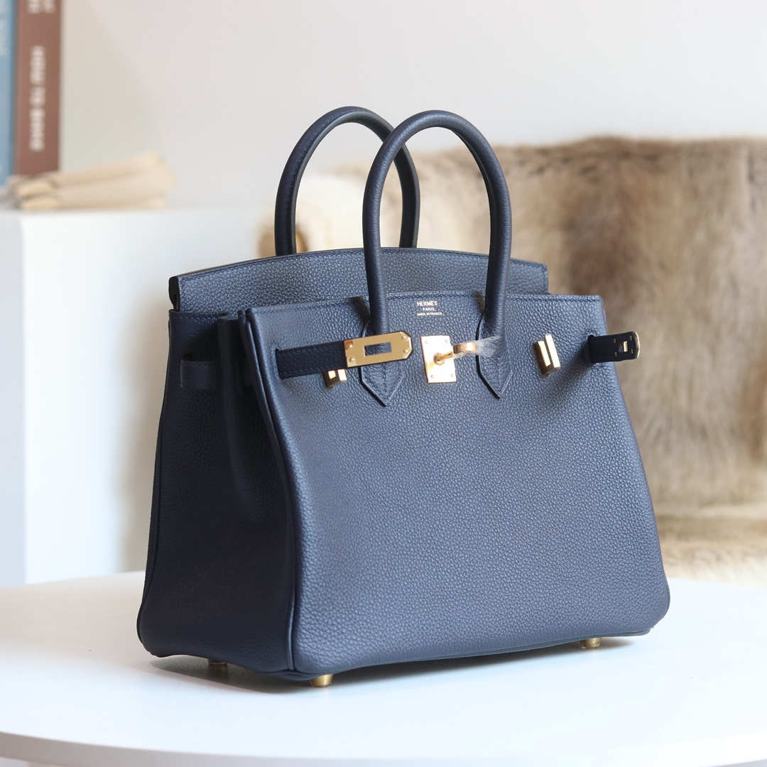 [ STOCK ] 10%OFF: Hermès Birkin 25cm Togo 2Z Blue nuit GHW