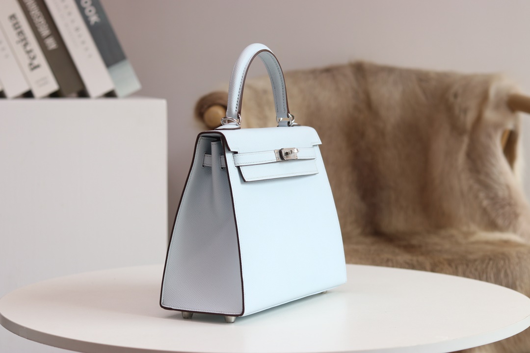 【 STOCK 】HERMES KELLY25 T0 EPSOM SILVER HARDWARE