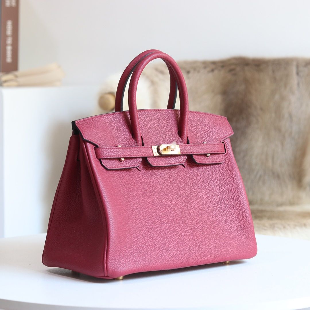 [ STOCK ] 10%OFF:Birkin 25 Togo K1 Rouge Grenat Gold hardware