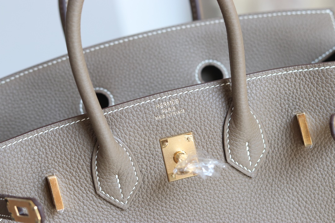 STOCK: HERMES BIRKIN 25 CK18 ETOUPE TOGO GHW
