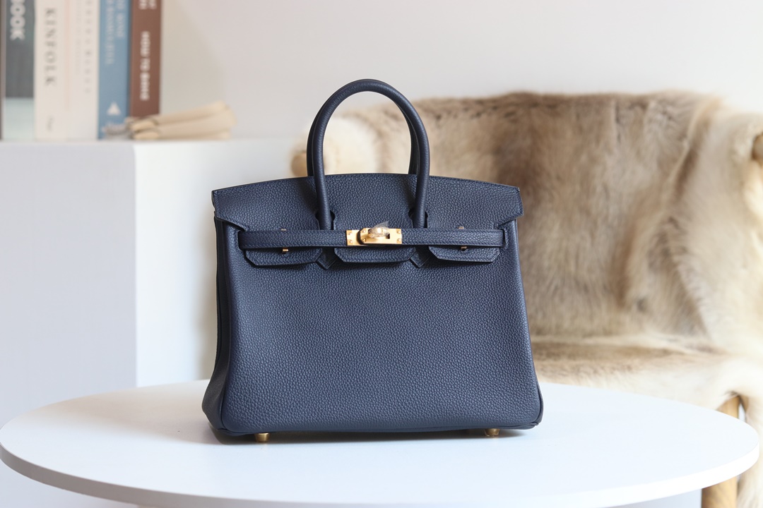 [ STOCK ] 10%OFF: Hermès Birkin 25cm Togo 2Z Blue nuit GHW