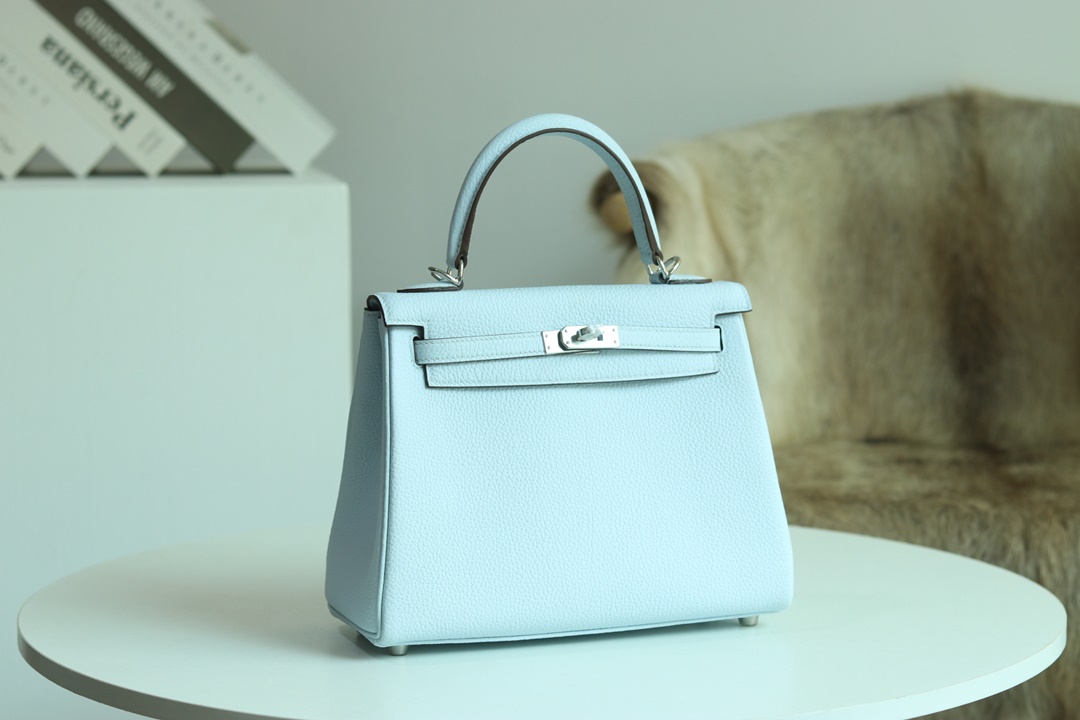 HERMES KELLY25 T0 Blue Brume TOGO PHW