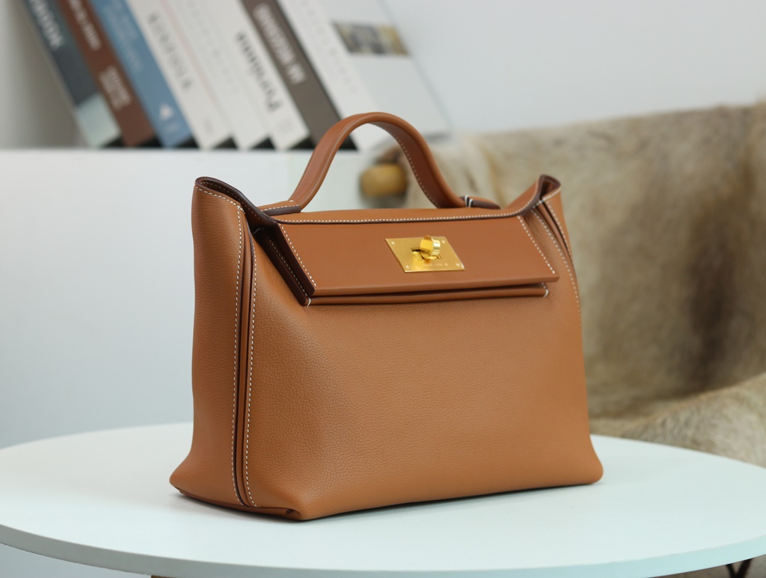 【 STOCK 】Hermès Kelly Mini 24/24 21cm evercolor swift gold golden brown silver