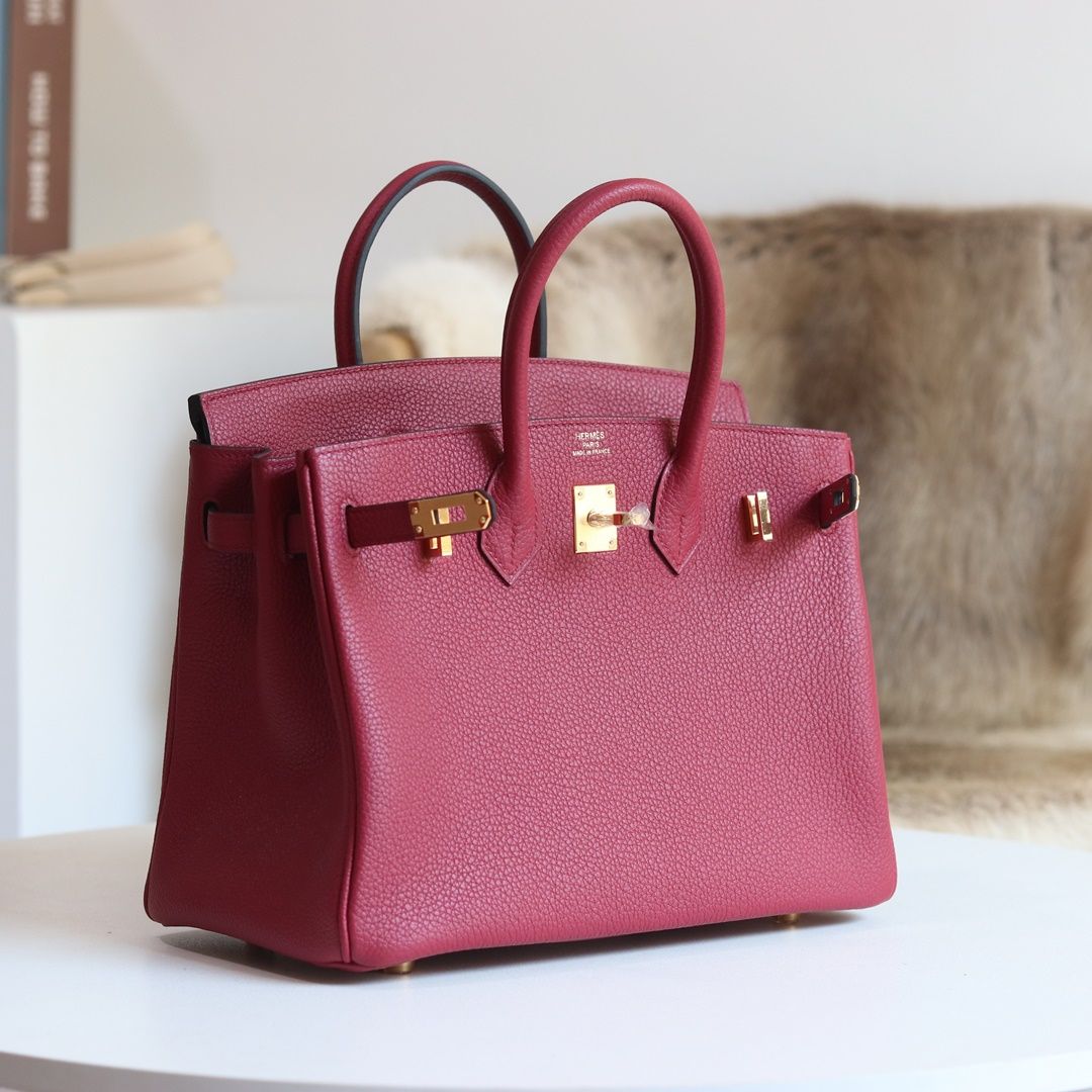 [ STOCK ] 10%OFF:Birkin 25 Togo K1 Rouge Grenat Gold hardware