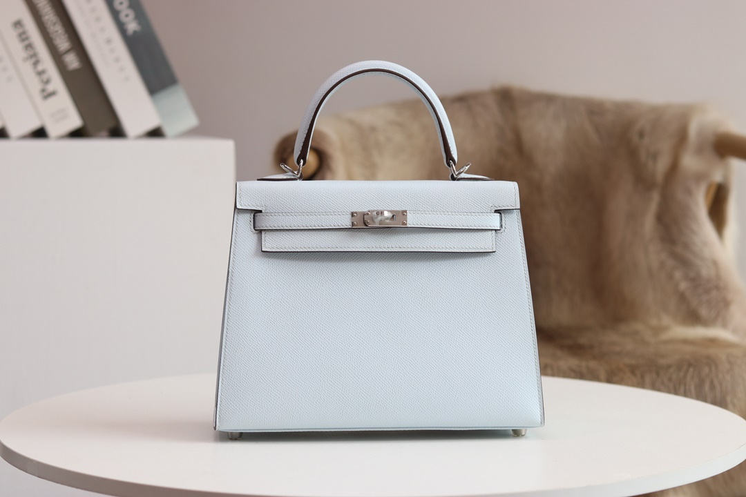 【 STOCK 】HERMES KELLY25 T0 EPSOM SILVER HARDWARE