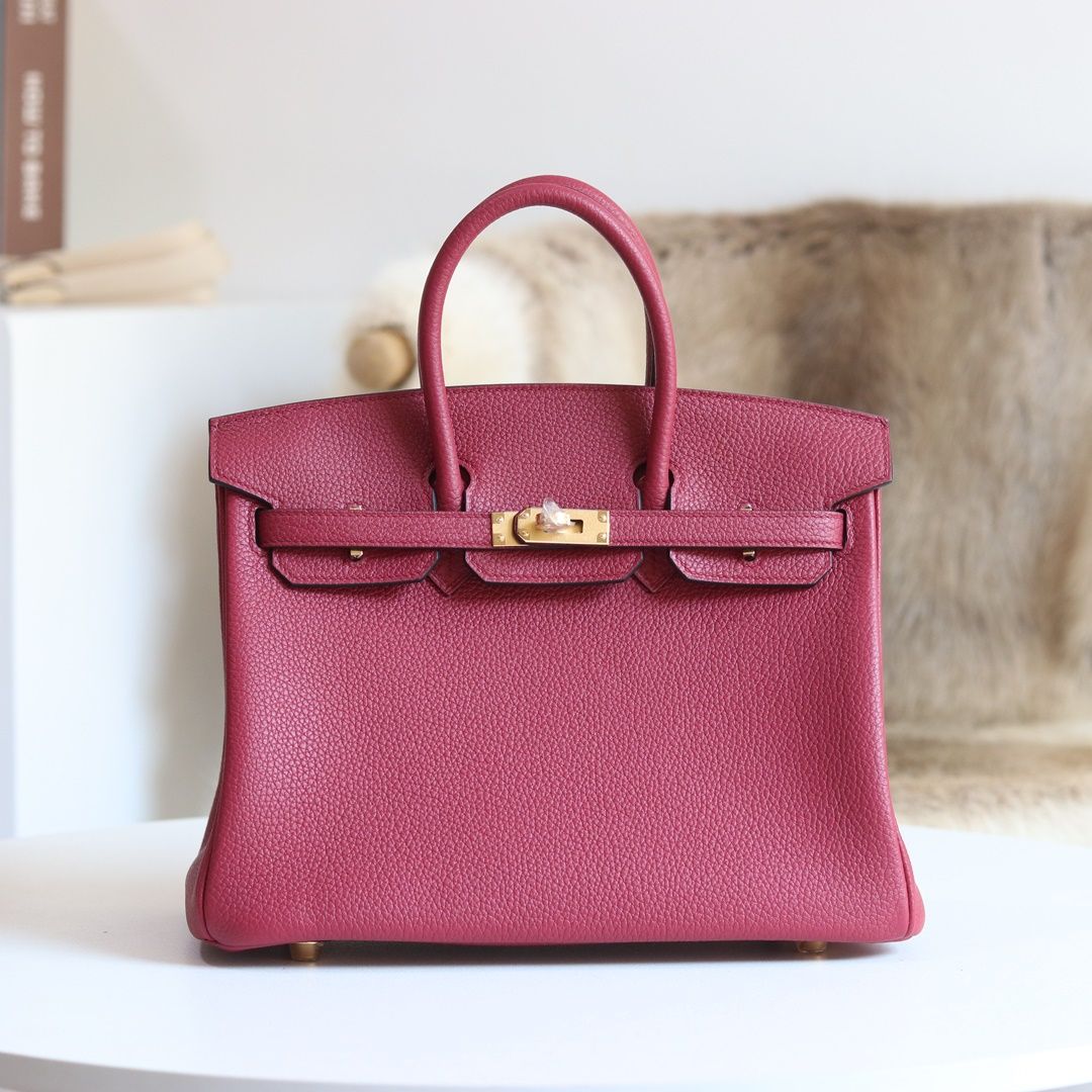 [ STOCK ] 10%OFF:Birkin 25 Togo K1 Rouge Grenat Gold hardware