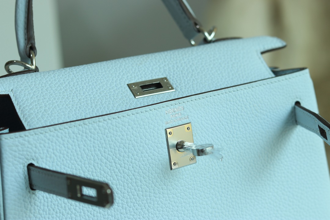HERMES KELLY25 T0 Blue Brume TOGO PHW