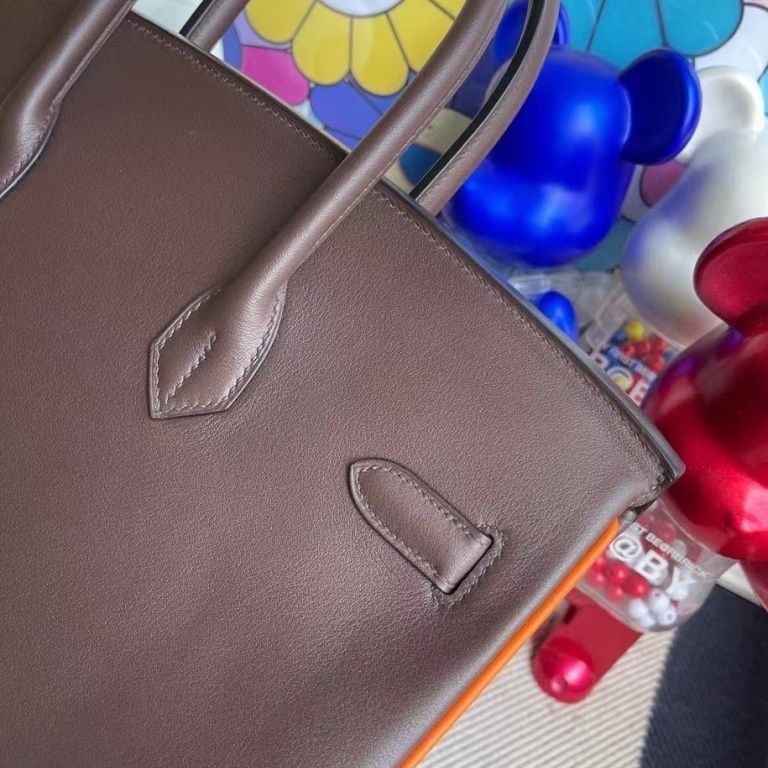 Hermes Birkin 35 Swift 47 chocolate 93 Orange PHW
