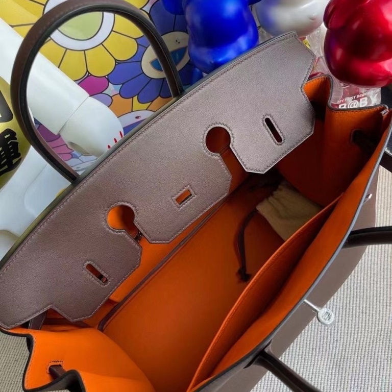 Hermes Birkin 35 Swift 47 chocolate 93 Orange PHW