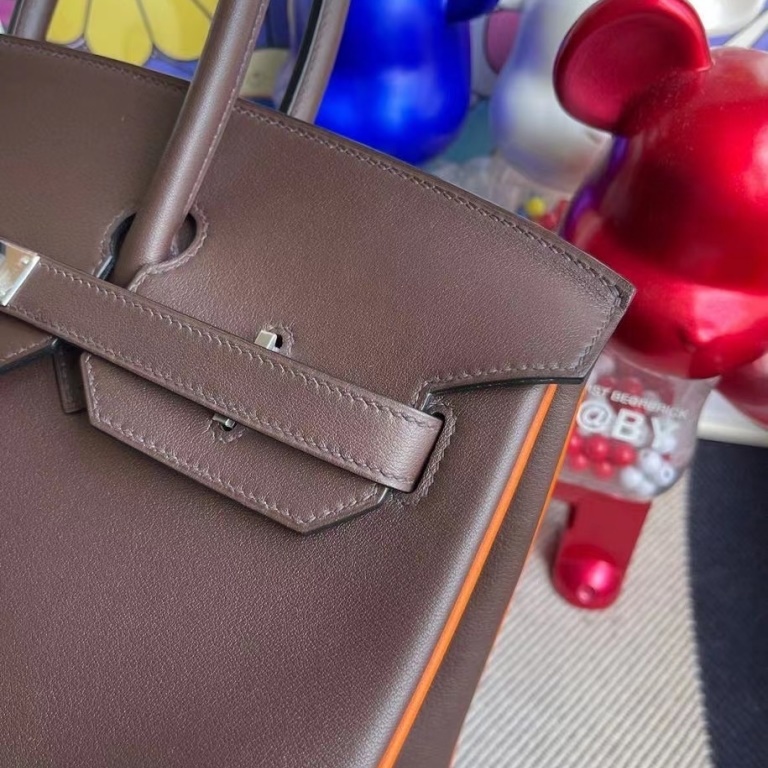 Hermes Birkin 35 Swift 47 chocolate 93 Orange PHW