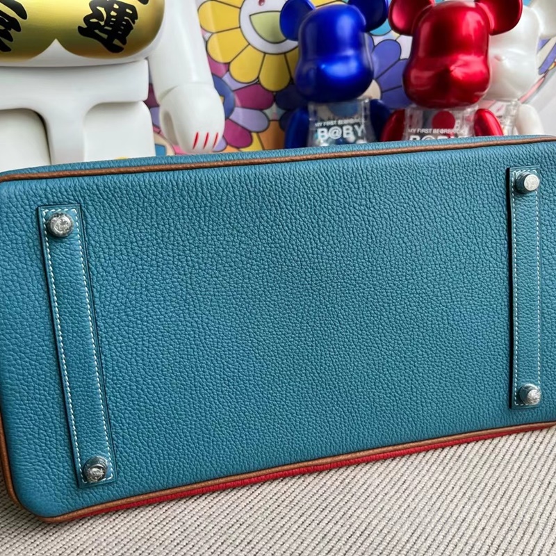 Hermes Birkin 35 Togo 75 Blue Jean+S3 Rouge de coeur+37 Gold