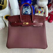 Hermès Birkin 25cm Touch Togo  Matte Alligator Crocodile 37 Gold  All hand sewing-8329