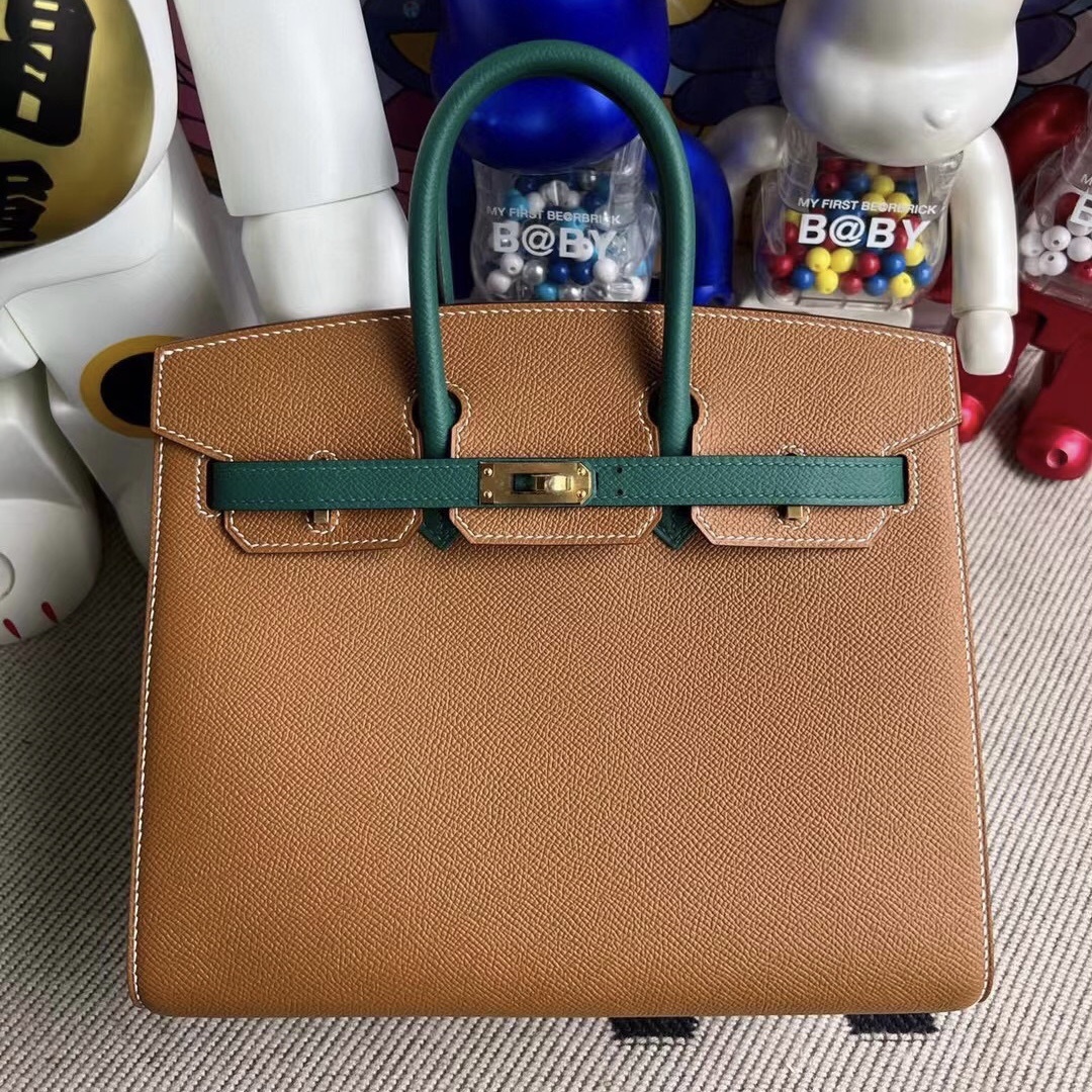 Hermès Birkin 25cm HSS Epsom 37 Gold + Z6 Malachite All hand sewing Hermès Birkin 25cm HSS Epsom 37 Gold + Z6 Malachite All hand sewing