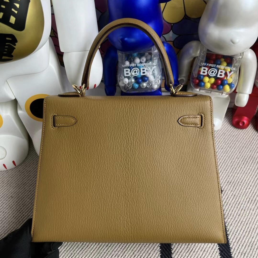 Hermes Kelly 25 Chevre Mysore 2H Kraft Gold Hardware Hermes Kelly 25 Chevre Mysore 2H Kraft Gold Hardware