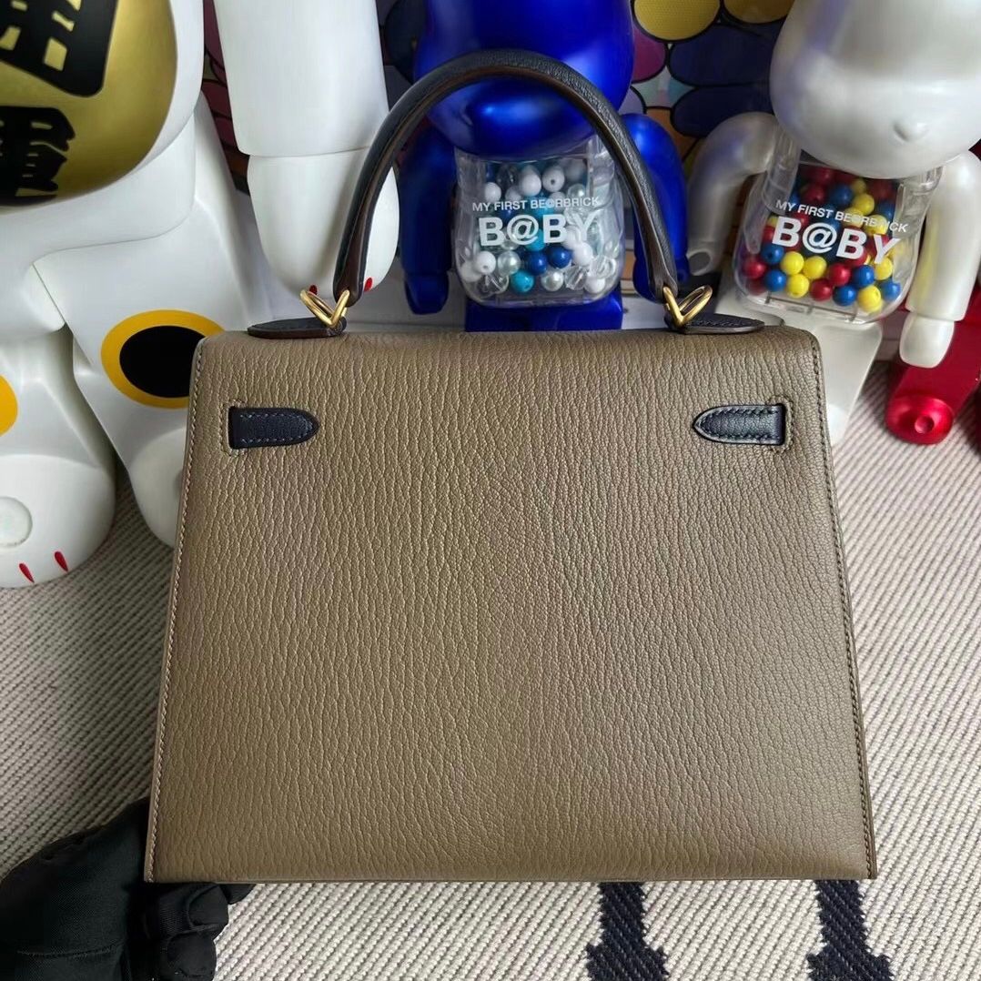 Hermes Kelly 25 Chevre Mysore 2H Kraft Gold Hardware-2452