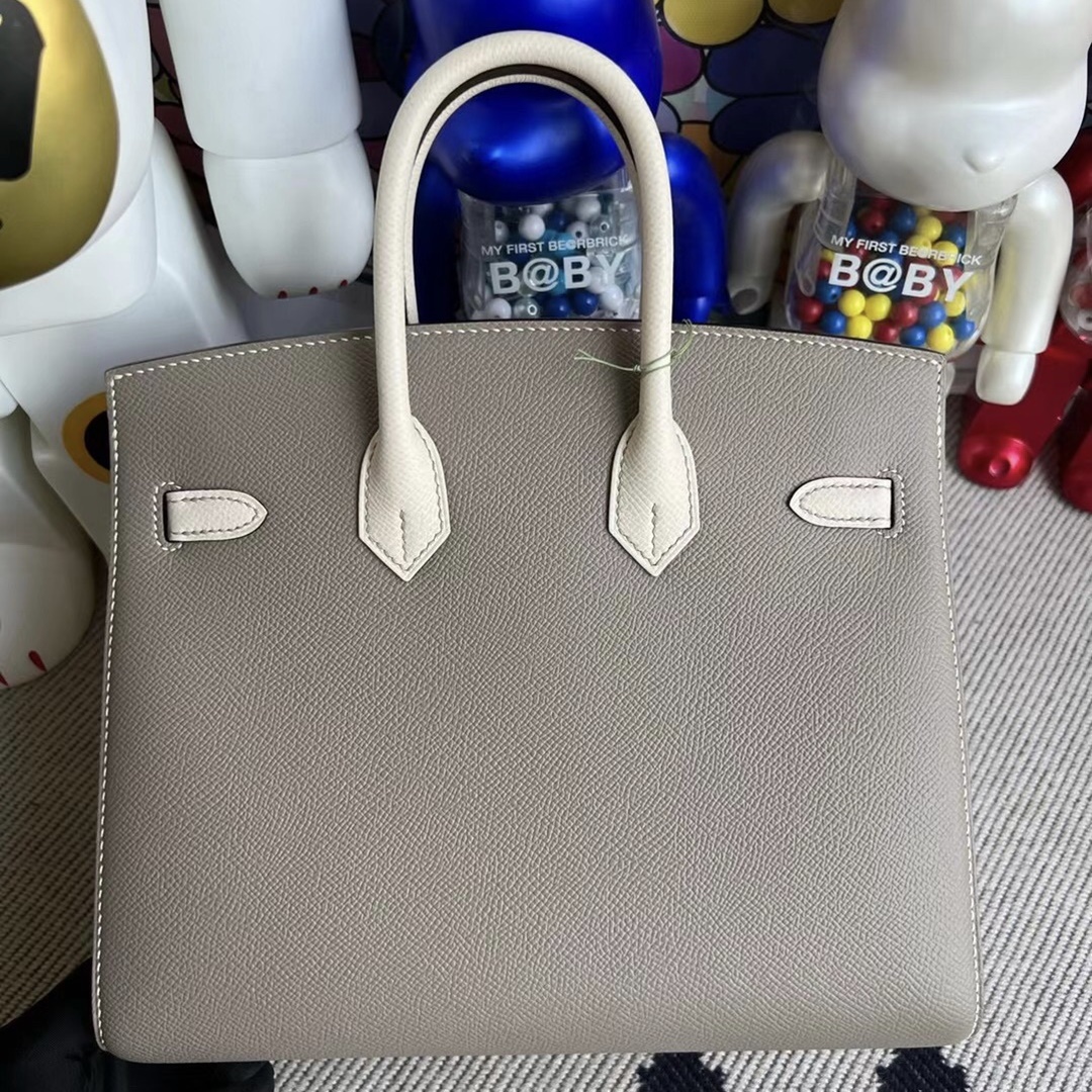 Hermes Birkin 25cm Epsom Sellier Gris Asphalte Craie
