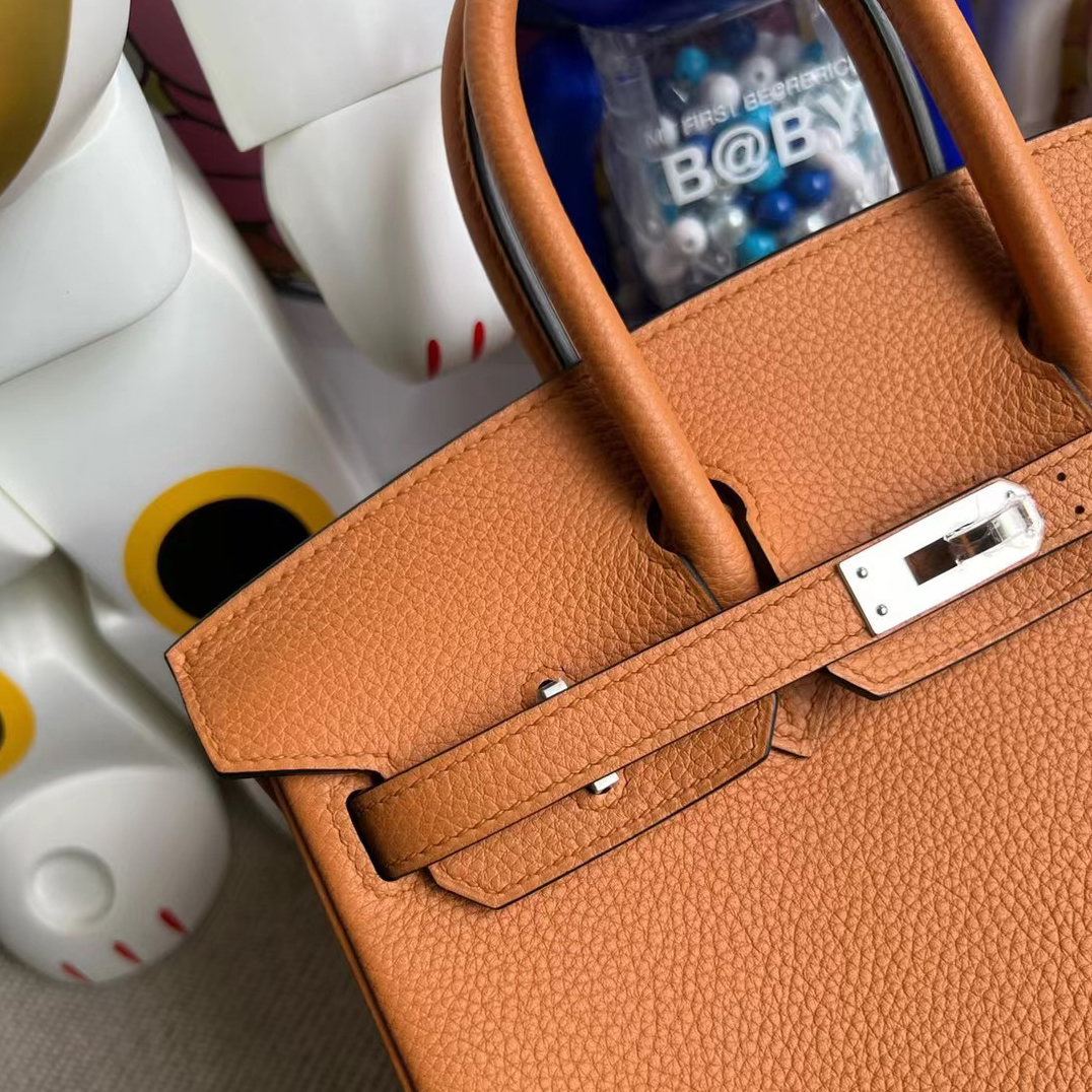 Hermes Birkin 25cm Togo I9 Abricot and 9R Lime  Silver hardware All hand sewing