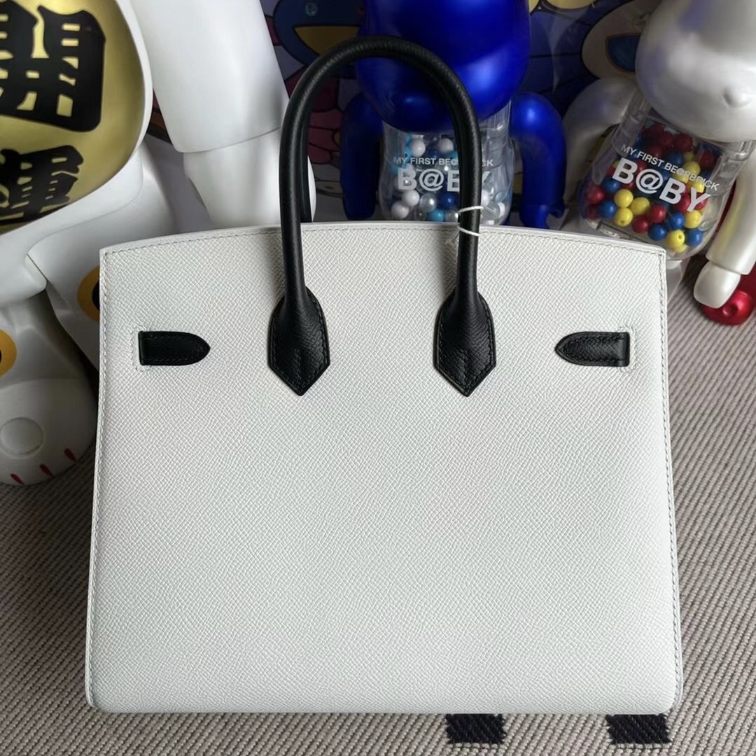Hermès Birkin 25cm HSS Epsom Sellier 01 Blanc /89 Noir GHW Hermès Birkin 25cm HSS Epsom Sellier 01 Blanc /89 Noir GHW