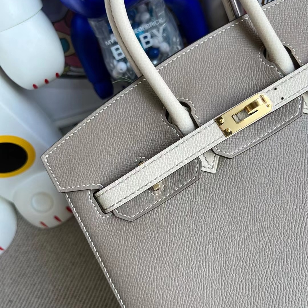 Hermes Birkin 25cm Epsom Sellier Gris Asphalte Craie