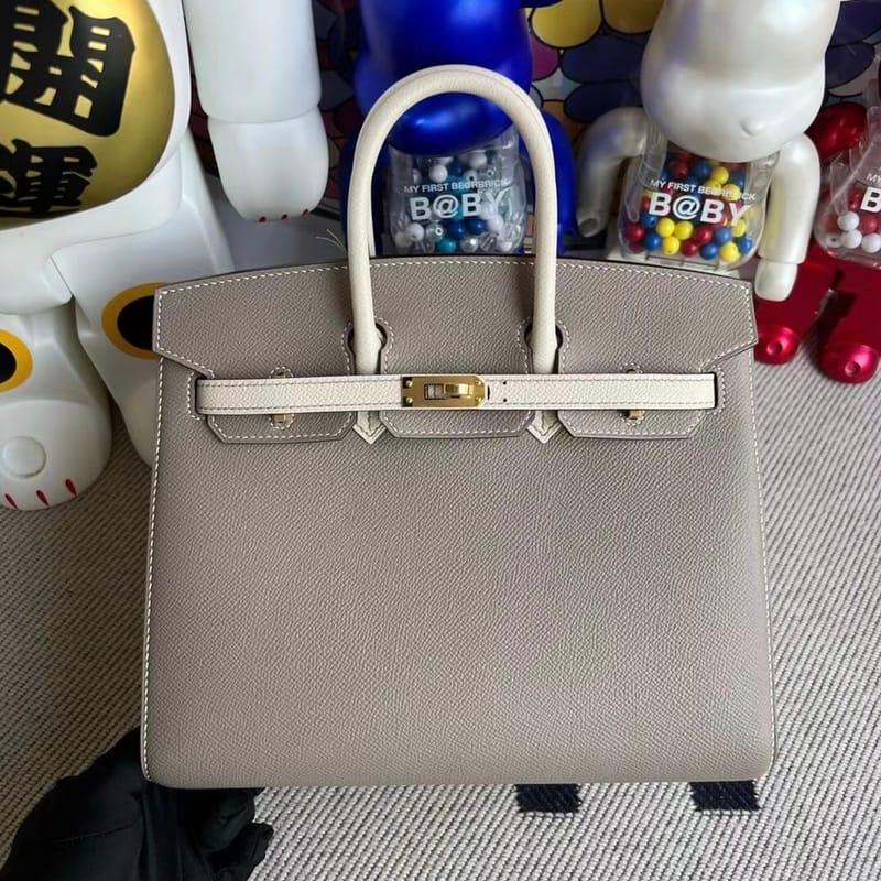 Birkin 25cm  Sellier Epsom Gris Asphalte /C10 Craie