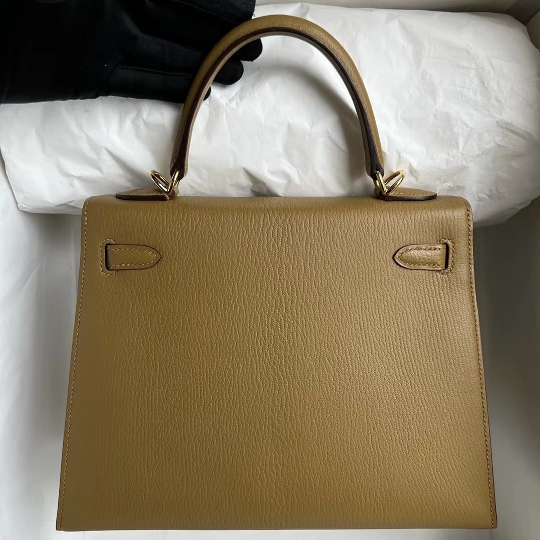 Hermes Kelly 25 Chevre Mysore 2H Kraft Gold Hardware Hermes Kelly 25 Chevre Mysore 2H Kraft Gold Hardware