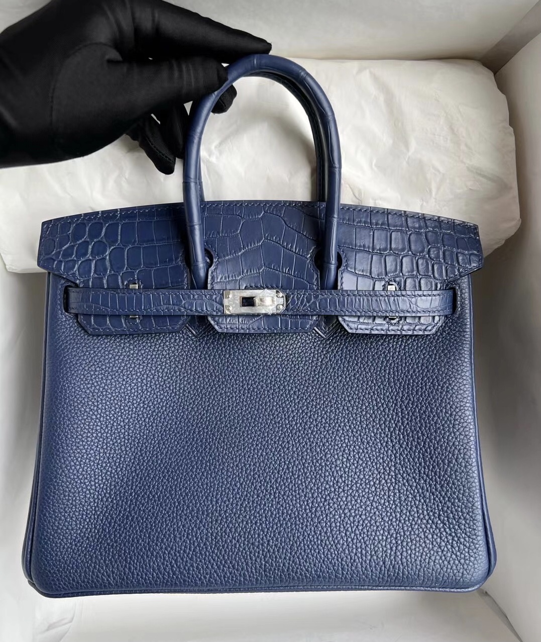 Hermès Birkin 25cm Touch 73 Bleu Saphir Silver hardware All hand sewing Hermès Birkin 25cm Touch 73 Bleu Saphir Silver hardware All hand sewing