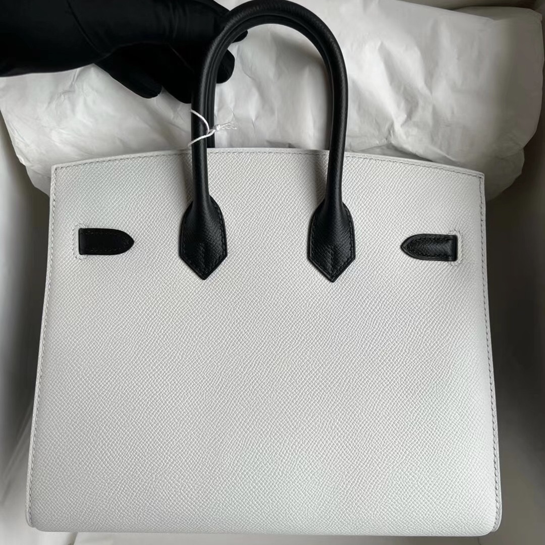 Hermès Birkin 25cm HSS Epsom Sellier 01 Blanc /89 Noir GHW