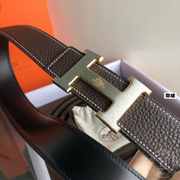 HERMES BELT 37GOLD TOGO/ 89 BLACK/32mm-Gold-7519-0383-0414