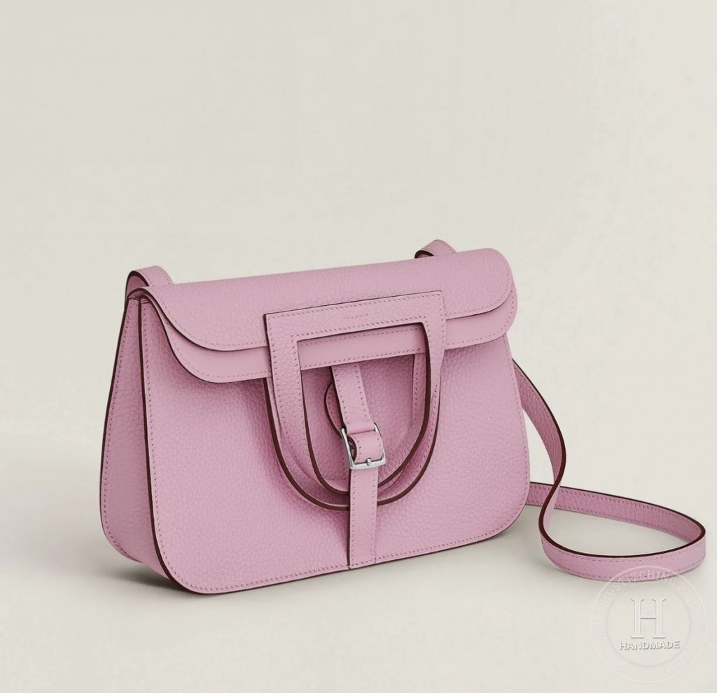 Hermès Halzan 25 bag Mauve Sylvestre Clemence